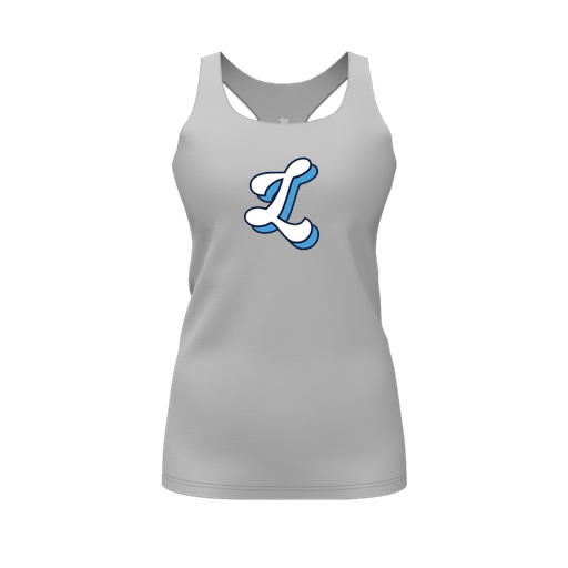 [FT0TRBGY-FYS-LOGO2] Decker Racerback Tank Top (Female Youth S, Gray, Logo 2)