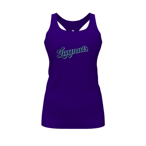 [FT0TRBPP-FYS-LOGO1] Decker Racerback Tank Top (Female Youth S, Purple, Logo 1)
