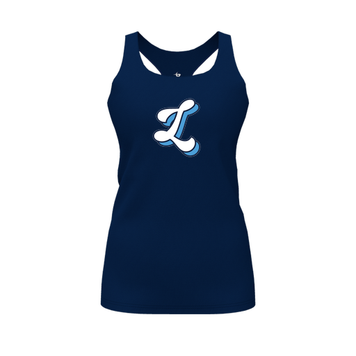 [FT0TRBNV-FYS-LOGO2] Decker Racerback Tank Top (Female Youth S, Navy, Logo 2)