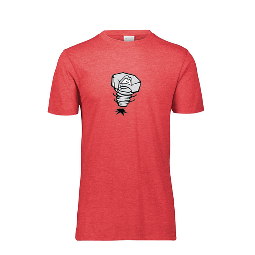 [FTSCUBRD-YS-LOGO3] Decker Youth Tri-Blend T-Shirt - Short Sleeve (Youth S, Red, Logo 3)