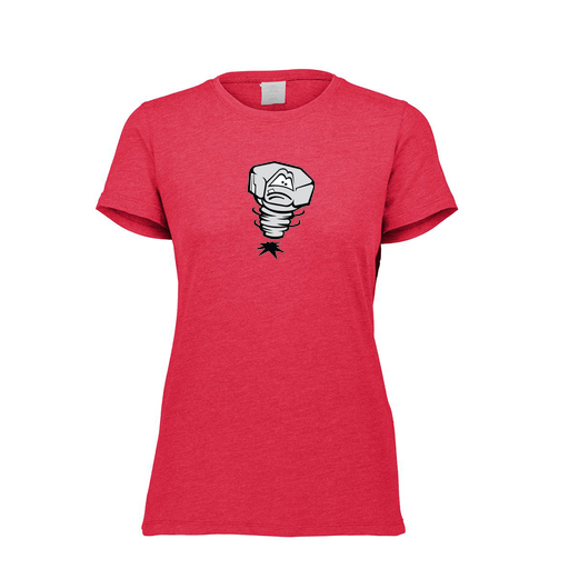 [FTSCUBRD-FAXS-LOGO3] Decker Women's Tri-Blend T-Shirt - Short Sleeve (Female Adult XS, Red, Logo 3)
