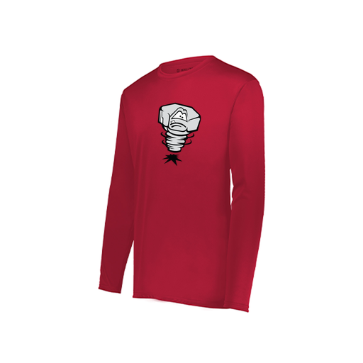 [222822.083.XS-LOGO3] Men's LS Smooth Sport Shirt (Adult XS, Red, Logo 3)