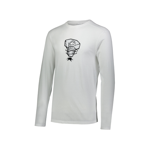 [FTLCUBWH-AXS-LOGO3] Decker Men's Tri-Blend T-Shirt - Long Sleeve (Adult XS, White, Logo 3)