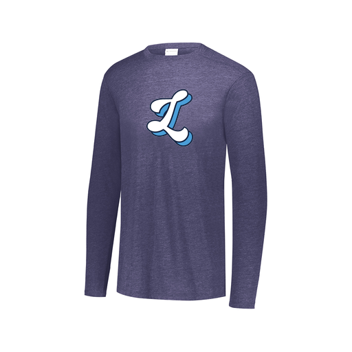 [FTLCUBNV-AXS-LOGO2] Decker Men's Tri-Blend T-Shirt - Long Sleeve (Adult XS, Navy, Logo 2)