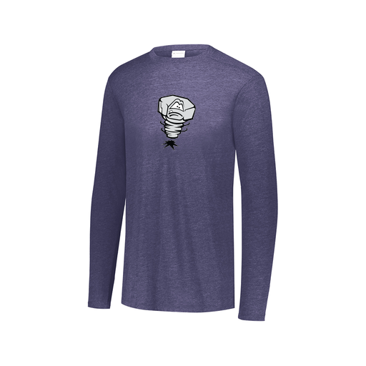 [FTLCUBNV-AXS-LOGO3] Decker Men's Tri-Blend T-Shirt - Long Sleeve (Adult XS, Navy, Logo 3)