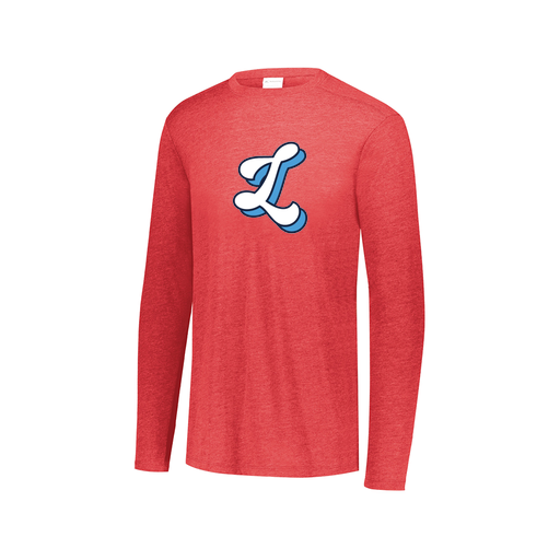 [FTLCUBRD-AXS-LOGO2] Decker Men's Tri-Blend T-Shirt - Long Sleeve (Adult XS, Red, Logo 2)