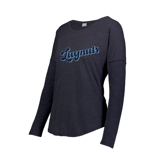 [FTLCUBNV-FAXS-LOGO1] Decker Women's Tri-Blend T-Shirt - Long Sleeve (Female Adult XS, Navy, Logo 1)