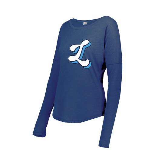 [FTLCUBRY-FAXS-LOGO2] Decker Women's Tri-Blend T-Shirt - Long Sleeve (Female Adult XS, Royal, Logo 2)